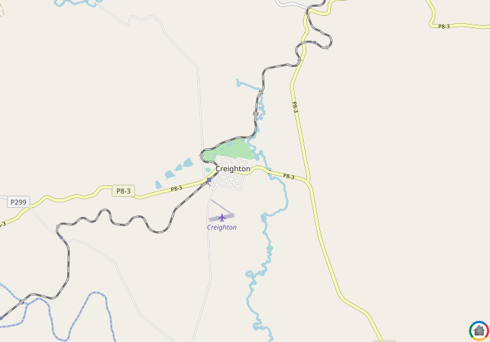 Map location of Creighton